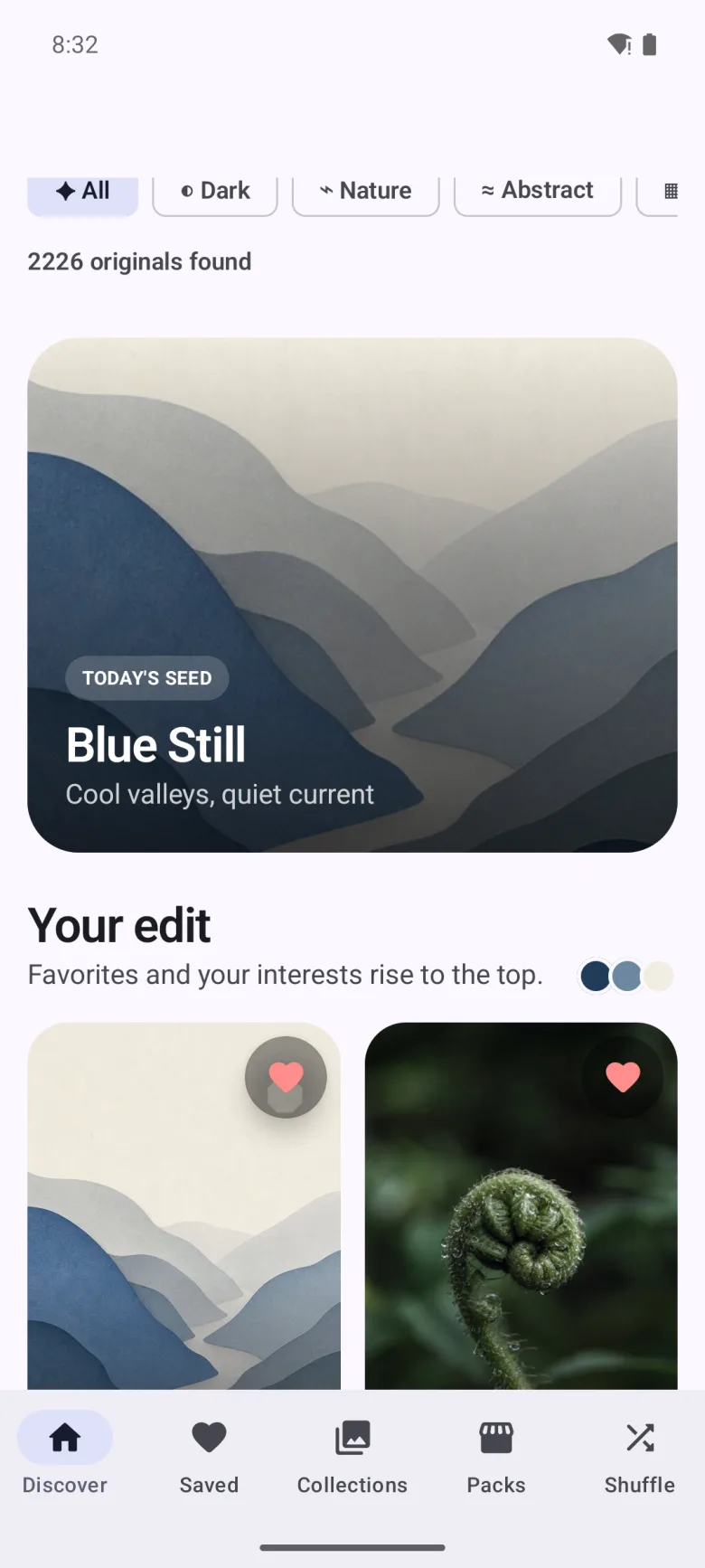 Wallseed Discover screen on a phone